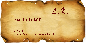 Lex Kristóf névjegykártya