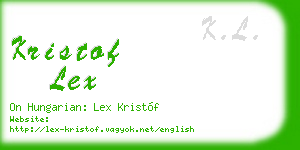 kristof lex business card